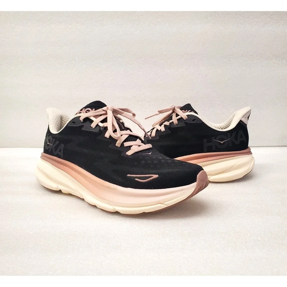 HOKA Clifton 9 Women's 7 B Obsidian Quartzite Running Shoes 1127896-ONQ black